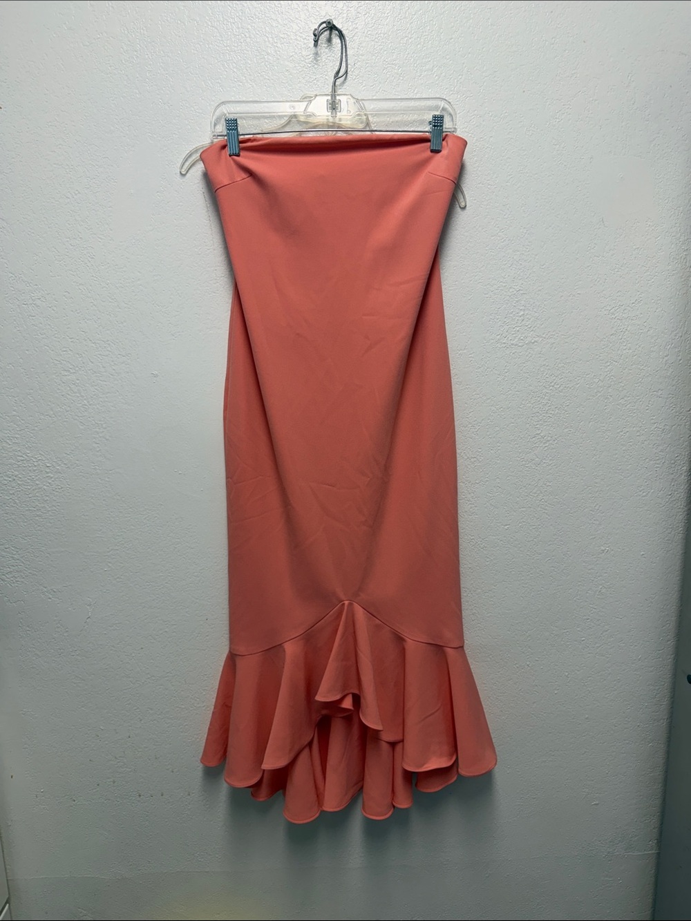 Lovers + Friends Coral High-Low Ruffle Midi Skirt